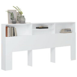 Berkfield Headboard Cabinet White 220X19X103.5 Cm - thumbnail 6