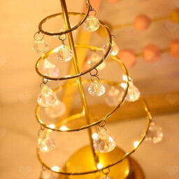 Amorly Crystal Mini Christmas Tree Lamp, 31Cm Battery Powered Led Night Light With Acrylic Pendants, Decorative Ornament For Desk Bedroom - thumbnail 5