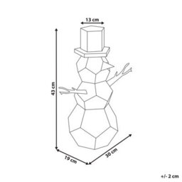 Beliani Christmas Decoration Led Arctica Snowman 43 Cm Multicolour - thumbnail 3