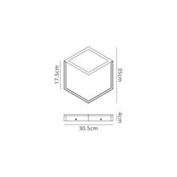 Luminosa Lighting Luminosa Kubick Ceiling/wall Light Dimmable, 24W Led, 3000K, 1630Lm, Black, 3Yrs Warranty - thumbnail 5