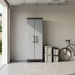 Form Links 4 Shelf Black & Grey Plastic Tall Utility Storage Cabinet (H)182Cm X (W)65Cm X (D)45Cm - thumbnail 8