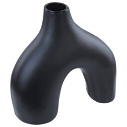 Beliani Flower Vase Lamia Ceramic 30 Cm Black - thumbnail 4