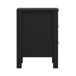 Madrid Matt Black No Effect 2 Drawer Bedside Chest (H)541mm (W)438mm (D)384mm - thumbnail 6