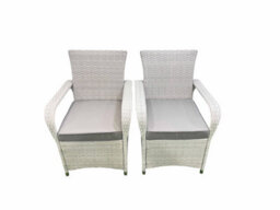 Fimous Outdoor Rattan Garden Furniture Set Patio 4 Chairs Plus Height Adjustable Dining Table Sets Light Grey Mixed - thumbnail 7