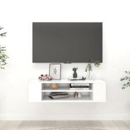 Berkfield Hanging Tv Cabinet White 100X30X26.5 Cm Engineered Wood - thumbnail 1