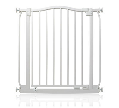 Safetots Curved Top Safety Gate, 71Cm - 80Cm, Matt White, Pressure Fit Stair Gate - image 1