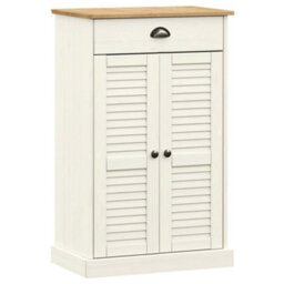 Vidaxl Shoe Cabinet Vigo White 60X35X96 Cm Solid Wood Pine