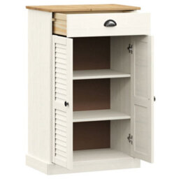Vidaxl Shoe Cabinet Vigo White 60X35X96 Cm Solid Wood Pine - thumbnail 5