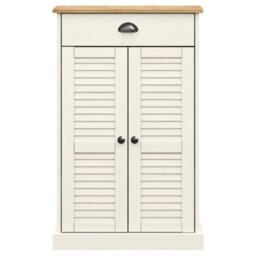 Vidaxl Shoe Cabinet Vigo White 60X35X96 Cm Solid Wood Pine - thumbnail 4