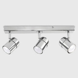 Valuelights Rosie Modern 3 Way Adjustable Heads Silver Chrome Straight Bar Ceiling Spotlight Fitting - thumbnail 4