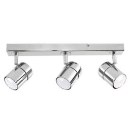 Valuelights Rosie Modern 3 Way Adjustable Heads Silver Chrome Straight Bar Ceiling Spotlight Fitting