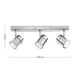Valuelights Rosie Modern 3 Way Adjustable Heads Silver Chrome Straight Bar Ceiling Spotlight Fitting - thumbnail 9