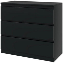 Chest Of Drawers, 3 Drawer Storage Cabinet Unit For Bedroom, Black - thumbnail 1
