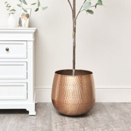 Melody Maison Large Copper Hammered Metal Planter - thumbnail 1