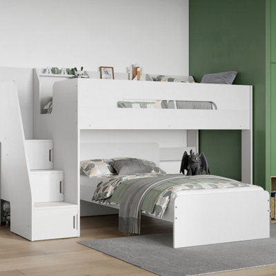 Flair Stepaside L Shaped Bunk Bed - White - image 1