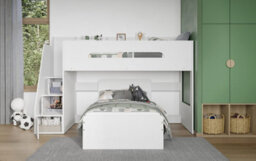 Flair Stepaside L Shaped Bunk Bed - White - thumbnail 3