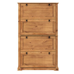 Mercers Furniture Corona 4 Shelf Shoe Rack Chest Hallway Storage Solid Wood Mexican Pine Wooden Antique Wax - thumbnail 3