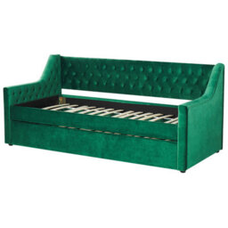 Beliani Trundle Bed Velvet Montargis 90 X 200 Cm (Eu Single) Emerald Green - thumbnail 6