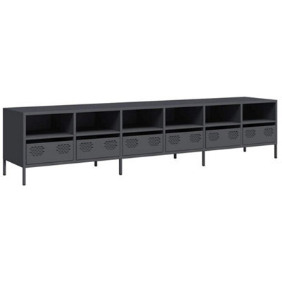 Berkfield Sturdy Tv Cabinet Anthracite 202X39X43.5 Cm Cold-Rolled Steel