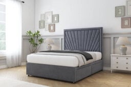 "Sloomy Somerset Steel Plush Divan Bed With Mattress 2 Drawers Foot-End With 26"" Strutted Headboard 6' Super King" - thumbnail 2