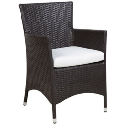 Beliani Set Of 2 Garden Chairs With Cushions Italy Pe Rattan Dark Brown - thumbnail 4