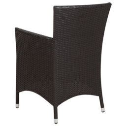Beliani Set Of 2 Garden Chairs With Cushions Italy Pe Rattan Dark Brown - thumbnail 7