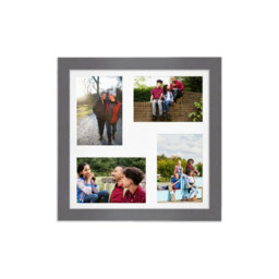 AK Frames 12X12 Dark Grey Modern Multi Photo Frame With White Mount - Holds 4 Apertures (4X) 6X4 Photos - thumbnail 1