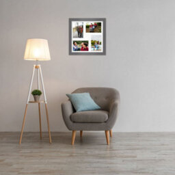 AK Frames 12X12 Dark Grey Modern Multi Photo Frame With White Mount - Holds 4 Apertures (4X) 6X4 Photos - thumbnail 3