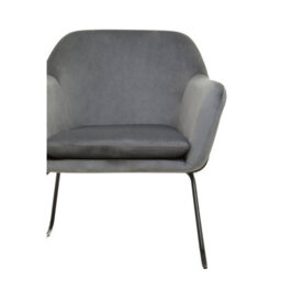 Orsina Grey Velvet Black Frame Armchair, Easy Care Velvet Chairs, Indoor Dining With Velvet Dining Chair - thumbnail 5