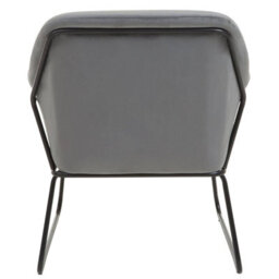 Orsina Grey Velvet Black Frame Armchair, Easy Care Velvet Chairs, Indoor Dining With Velvet Dining Chair - thumbnail 4