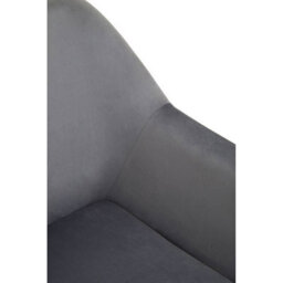 Orsina Grey Velvet Black Frame Armchair, Easy Care Velvet Chairs, Indoor Dining With Velvet Dining Chair - thumbnail 8