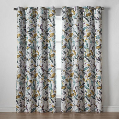 Luxury Living Gi Printed Ring Top Curtains Green - image 1