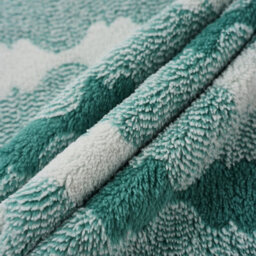 Living And Home 4 Pack Polyester Towel Set Green Zigzag Wave Stripe Soft Absorbent Hanging Loop Bathroom Towel Kit - thumbnail 6