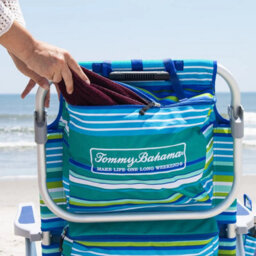Xample Tommy Bahama Backpack Beach Chair Blue 5 Position Reclining Aluminium Frame Portable Foldable Outdoor Chair With Storage - thumbnail 3