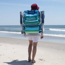Xample Tommy Bahama Backpack Beach Chair Blue 5 Position Reclining Aluminium Frame Portable Foldable Outdoor Chair With Storage - thumbnail 6
