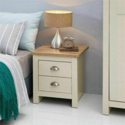 Set Of 2 Lisbon Cream Bedside Table 2 Drawers Bedroom Nightstand Cabinet - thumbnail 3