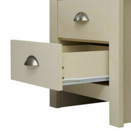 Set Of 2 Lisbon Cream Bedside Table 2 Drawers Bedroom Nightstand Cabinet - thumbnail 4