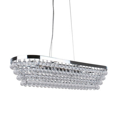 Pagazzi Lighting Pagazzi Susanna 4 Light Polished Chrome & Jewel Bead Linear Ceiling Pendant - image 1