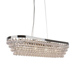 Pagazzi Lighting Pagazzi Susanna 4 Light Polished Chrome & Jewel Bead Linear Ceiling Pendant - thumbnail 4