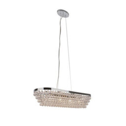 Pagazzi Lighting Pagazzi Susanna 4 Light Polished Chrome & Jewel Bead Linear Ceiling Pendant - thumbnail 5