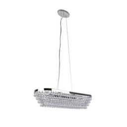 Pagazzi Lighting Pagazzi Susanna 4 Light Polished Chrome & Jewel Bead Linear Ceiling Pendant - thumbnail 3