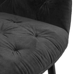 More4Homes Juno Light Grey Ceramic Dining Table & 8 Anika Velvet Black Chairs - thumbnail 8