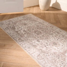 OHS Washable Rug Vintage Living Room Bedroom Carpet Mat, Natural - 66 X 200Cm - thumbnail 4