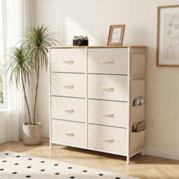 Fabric Chest Of Drawers, 8 Drawer Dresser For Bedroom, Beige - thumbnail 5