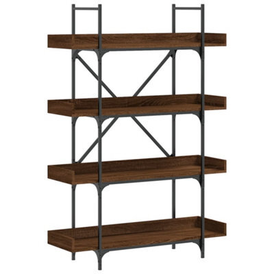 Berkfield Industrial Bookcase 4-Tier Brown Oak 100X33X145.5 Cm Engineered Wood