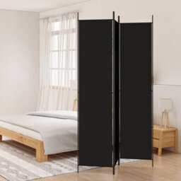 Vidaxl 3-Panel Room Divider Black 150X220 Cm Fabric Room Dividers