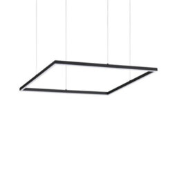 Ideal Lux Luminosa Oracle Slim Non Dim Decorative Square Integrated Pendant Light Black, 3000K, 41W - thumbnail 1