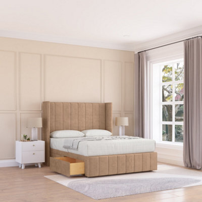 "Sloomy Melbourne Naples Memory Foam Bed Set ,no Drawers, Mattress & 54"" Wingback Headboard With 12"" Footboard - Double" - image 1