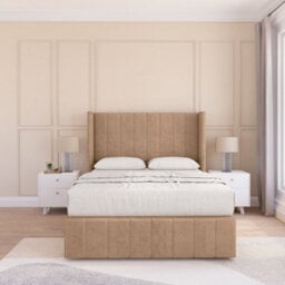 "Sloomy Melbourne Naples Memory Foam Bed Set ,no Drawers, Mattress & 54"" Wingback Headboard With 12"" Footboard - Double" - thumbnail 2