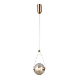 Luminosa Lighting Luminosa Rastia 15Cm Globe Pendant Ceiling Light Gold Amber Shade 3000K Warm White - thumbnail 2